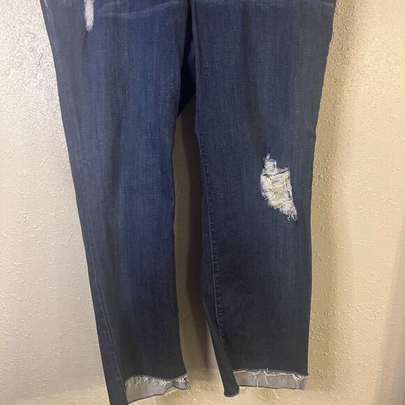 Lane Bryant Skinny Jeans Dark Wash Distressed Denim 18 Regular Retro 90s Feminin - Picture 4 of 10